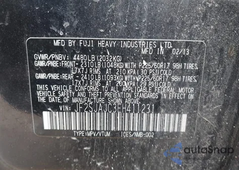 2014 Subaru Forester 2.5I Limited z USA, uszkodzony, nr VIN JF2SJAJC3EH411231